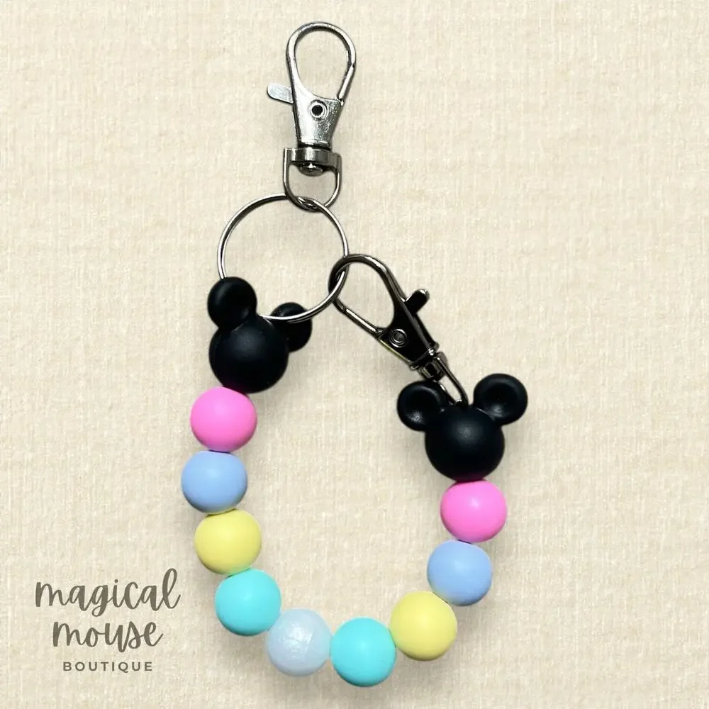 Pastel Rainbow Mouse Ear Holder | Minnie Ear Holder | Disney Park Bag Clip